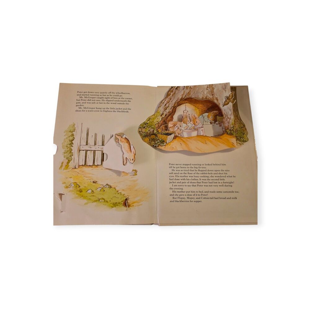 The Peter Rabbit Pop-Up Book Beatrix Potter Vintage 1983 HC Popups Partial - Picture 8 of 9